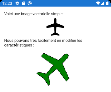 Une image vectorielle, affichée et manipulée dans Xamarin.Forms