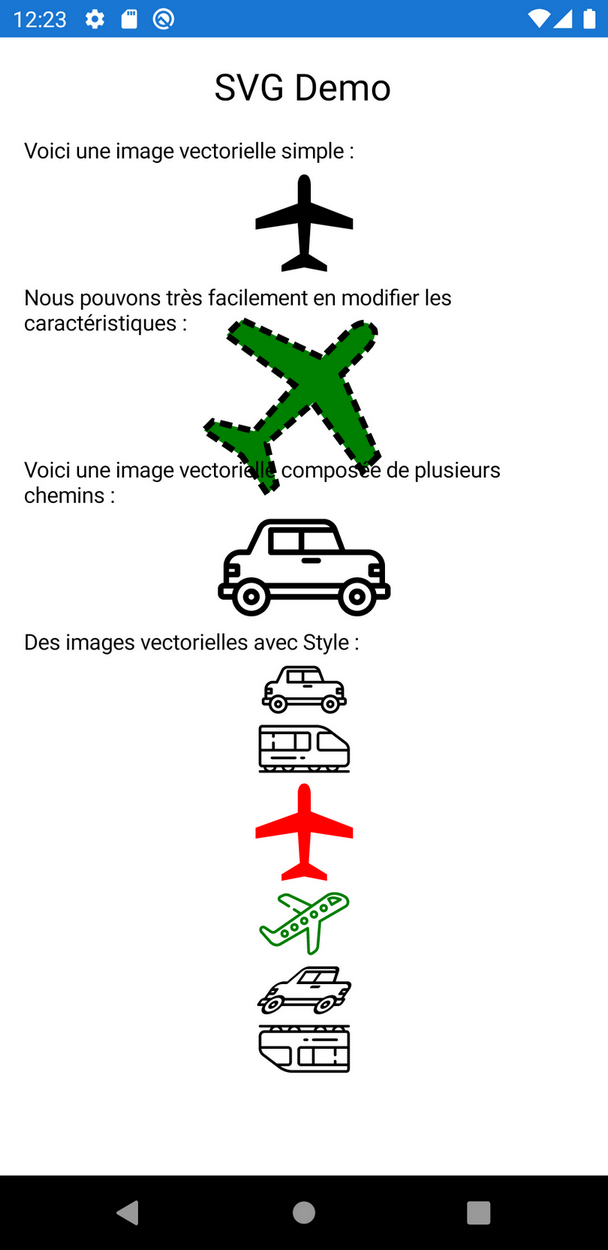 Un florilège d'images vectorielles dans Xamarin.Forms